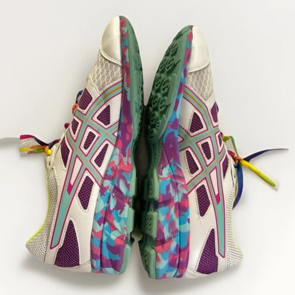 ASICS GEL-Frantic 7 rainbow Shoes‎ Women's Size 10.5 T3A6Q Running Purple Blue